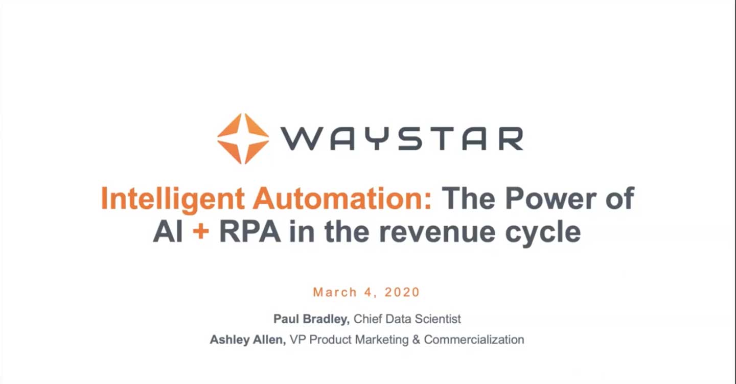 Webinar: The power of AI and RPA in the revenue cycle